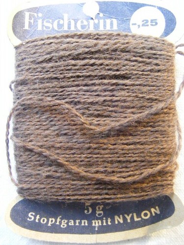 Fischerin Stopfgarn braun Stopfwolle Beilaufgarn vintage basteln DIY Wolle Garn