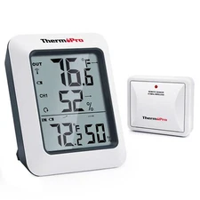 ThermoPro TP60 Digital Hygrometer Outdoor Thermometer Wireless Temperature an...