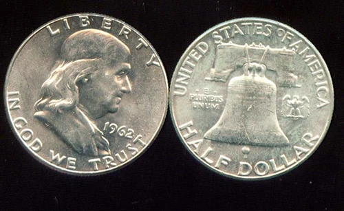 1962 SILVER FRANKLIN HALF DOLLAR CH BU (V695)