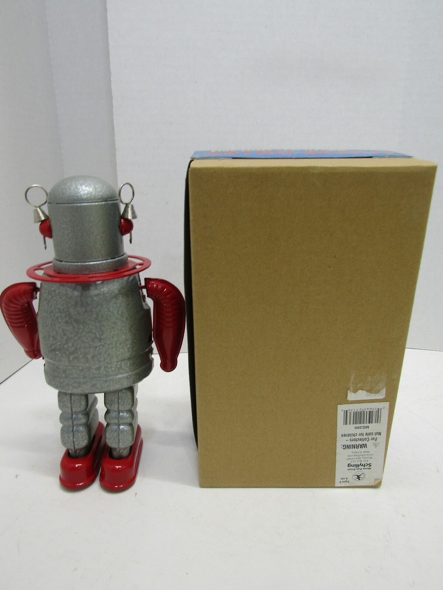 OLD METAL TIN WINDUP ASTRO-SCOUT MS399 ROBOT WORKS SPACE TOY