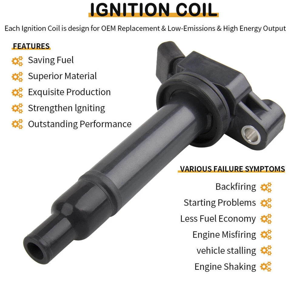 Set of 6 Ignition Coils for Toyota Avalon Camry Lexus ES300 RX300 3.0L V6 UF267 - Image 2 of 4