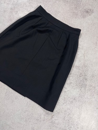 Chanel Boutique 90s Womens Vintage Knee Length Black Button Skirt 100%Wool Black - Picture 9 of 14