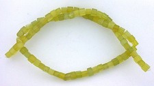 4.5mm Cube Natural Olive Jade Gem Stone Gemstone Beads 15 Inch Strand OJB23