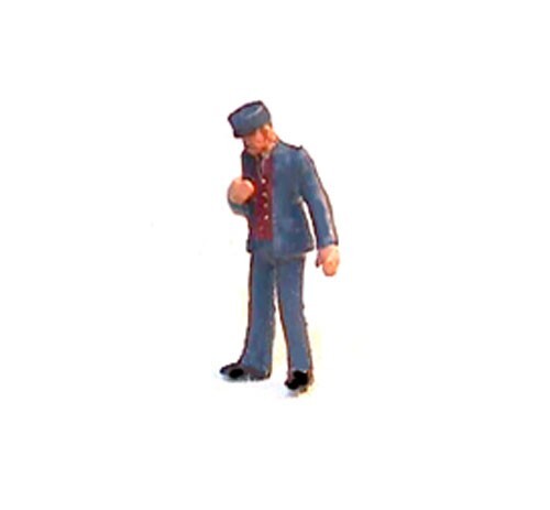 Ragtimers HO Scale Metal Unpainted Figure 'Conductor Looking at Watch' Pre-Owned - Picture 4 of 4