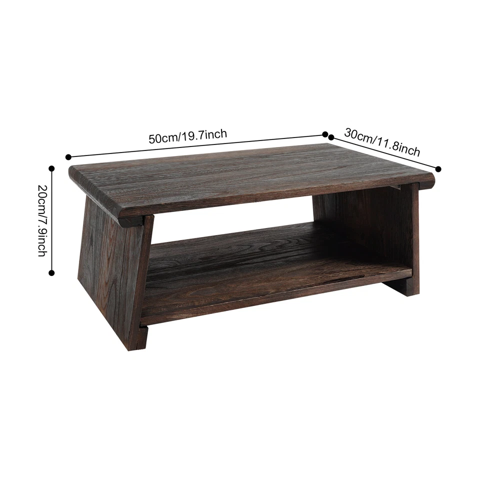 Japanese WoodenTable Folding Meditation Table Floor Small Tea Table 7.9" Height - Image 4 of 4