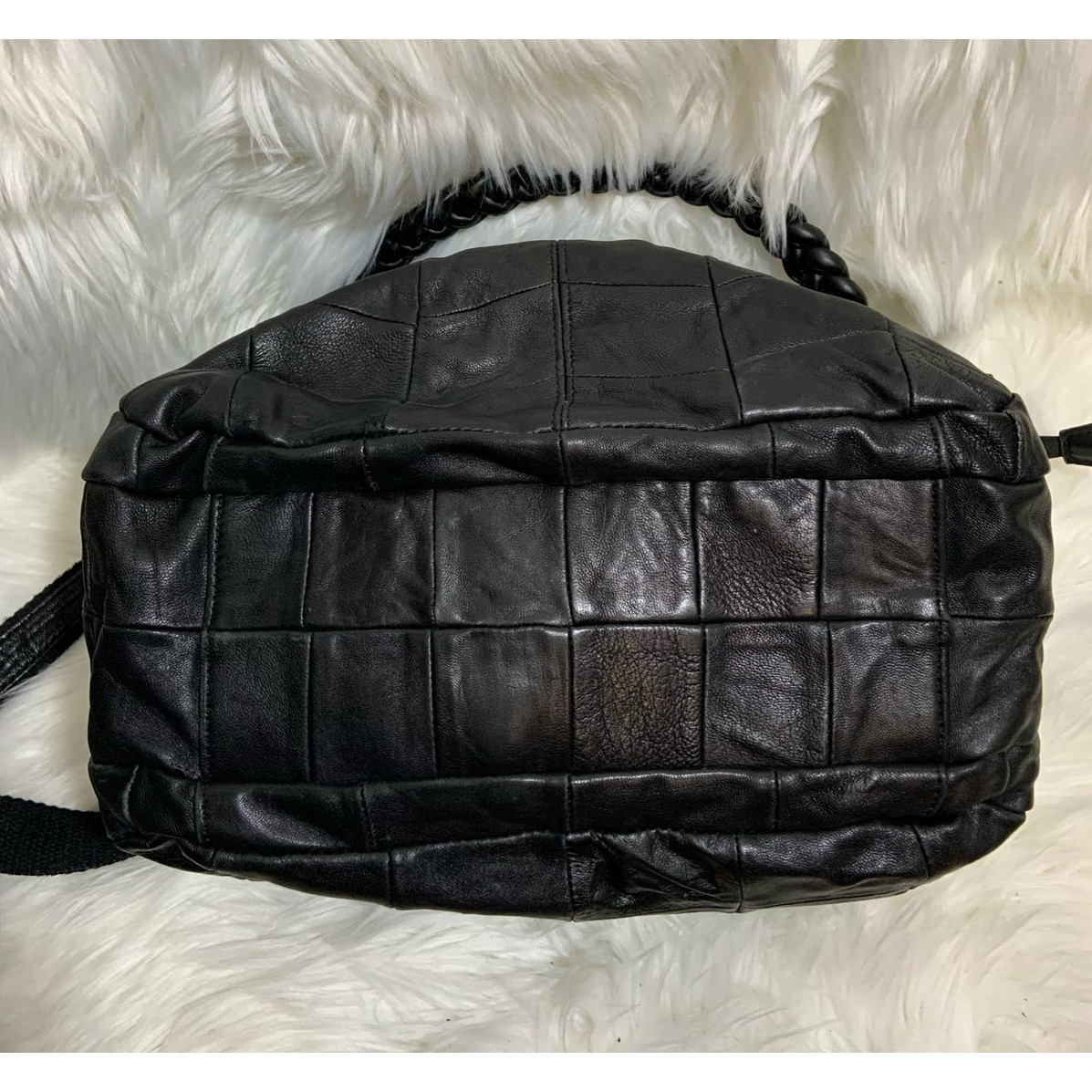 Women's Patchwork Design Double Handle Braided Le… - image 15