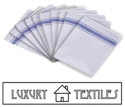 100% Cotton Catering Tea Towels Kitchen Restaurant Bar Glass Cloths Pack of 10