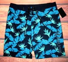 MENS HURLEY TROPICAL LEAF PRINT SWIM BOARD SHORTS SIZE 38