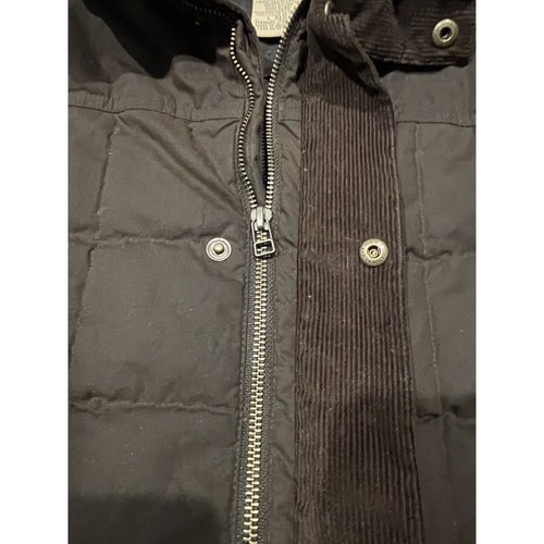 LL Bean Upcountry Waxed Duck Down Jacket Mens L Brown Corduroy Collar Downtex - Picture 6 of 9