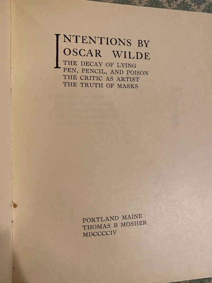 Intentions by Oscar Wilde - Image 2 of 4