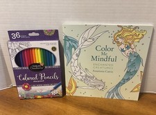 Color Me Mindful Enchanted Creatures Coloring Book 36 Colored Pencils Bundle