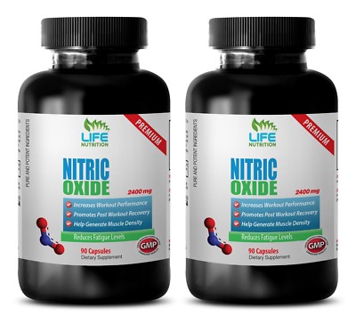 Nitric Oxide 2400 - BCAA - L-Arginine - Super Bodybuilding Supplement 2 Bottles
