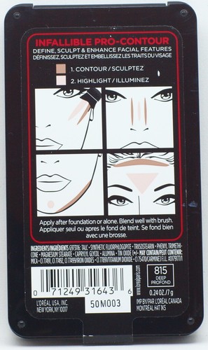 L'Oreal Paris Infallible Pro Contour Palette, 815 Deep (see details) - Picture 3 of 7