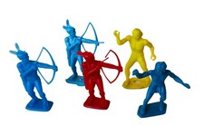 MPC native indians toy soldiers army men lot vtg western 1960s marx yellow red