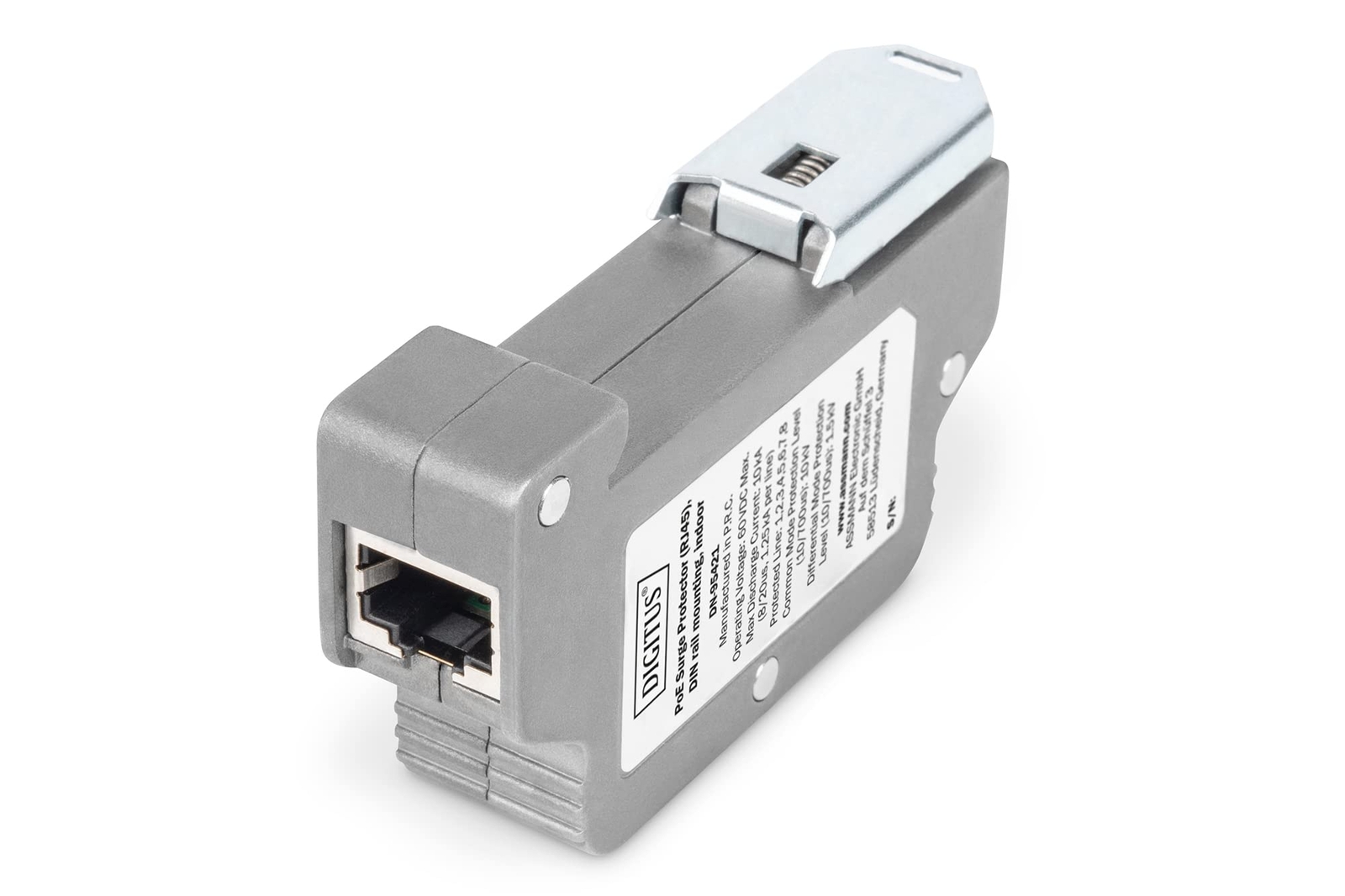 DIGITUS PoE Überspannungsschutz - bis 10 kV - 2X RJ45-Port - PoE++ - DIN-Schiene