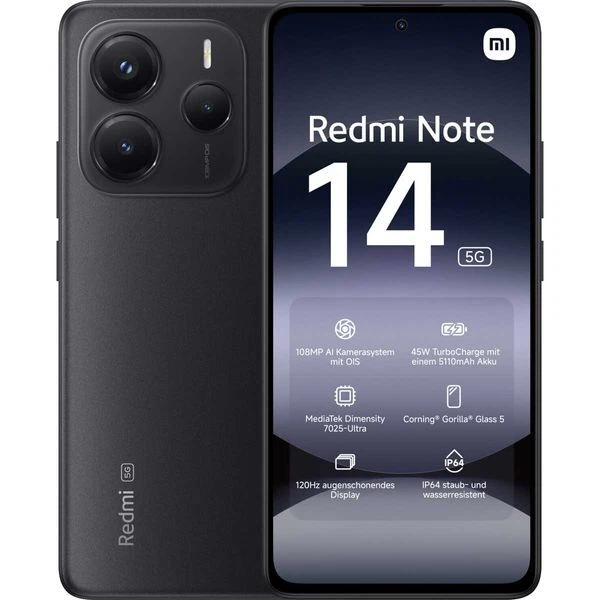 S.BESCHREIBUNG Xiaomi Redmi Note 14 5G 8GB RAM 256GB Dual Mitternachtsschwarz EU