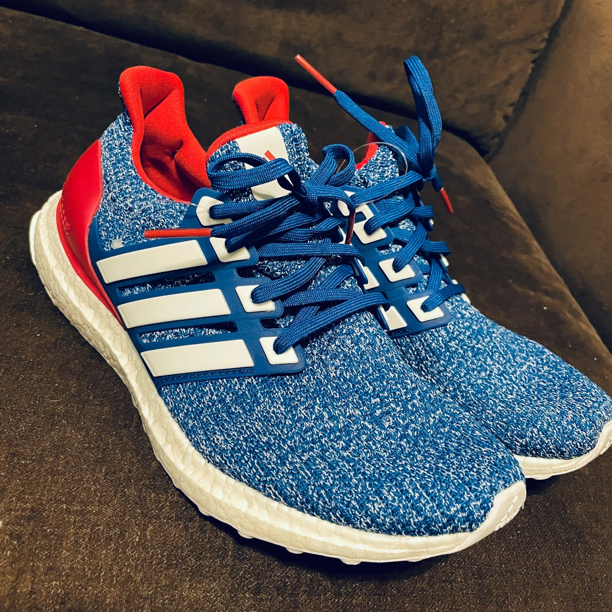 Adidas Ultra Boost USA Mens EE3704 Royal Red White Boost Primeknit