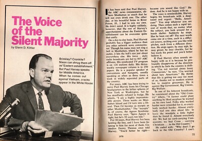 PAUL HARVEY 1970 PHOTO FEATURE RADIO VOICE OF THE SILENT MAJORITY
