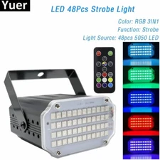 48LEDs RGB 3IN1 Led Strobe Light Remote Sound Control Wash Beam 2IN1 Stage Light
