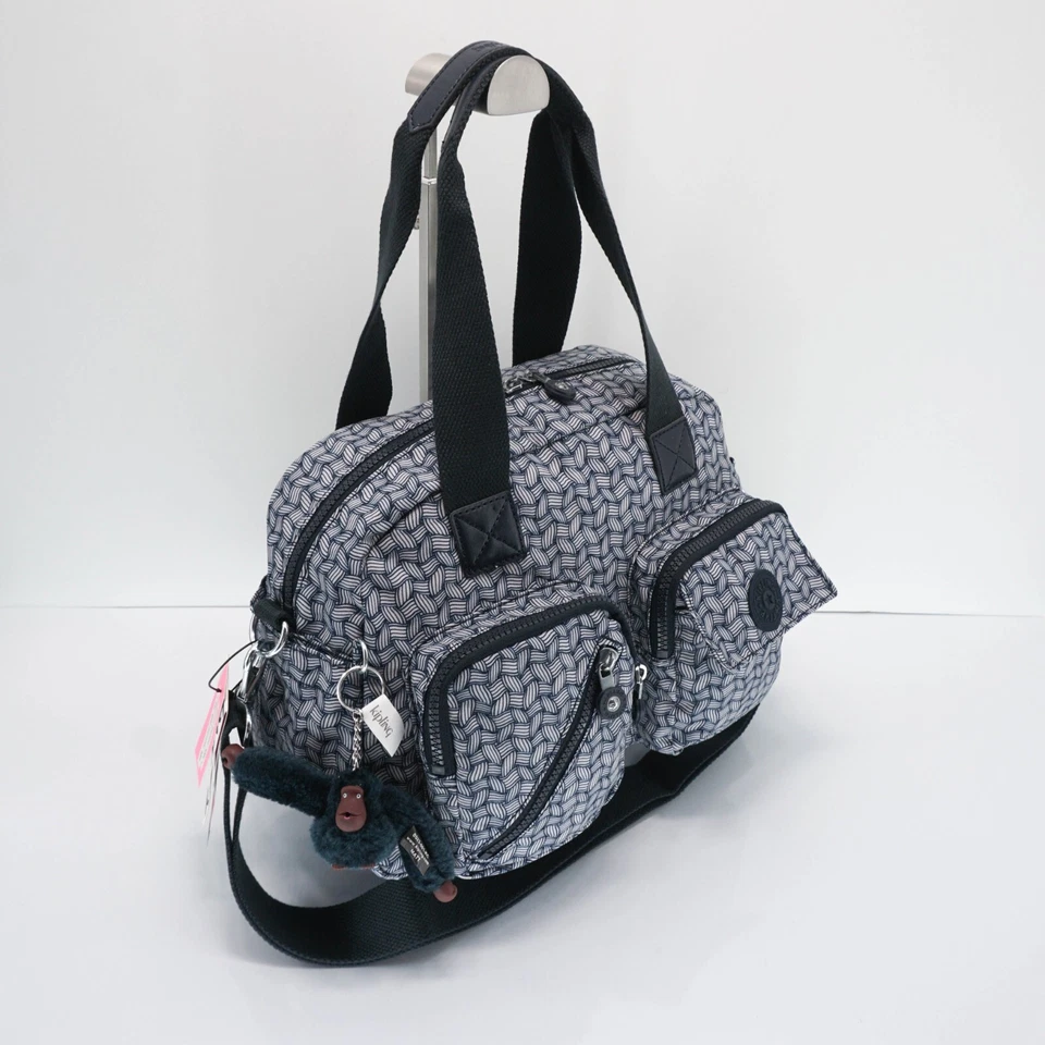 Kipling Defea Large Satchel Schultertasche Handtasche KI5241 Polyester Groovy Vines Navy - Bild 4 von 4