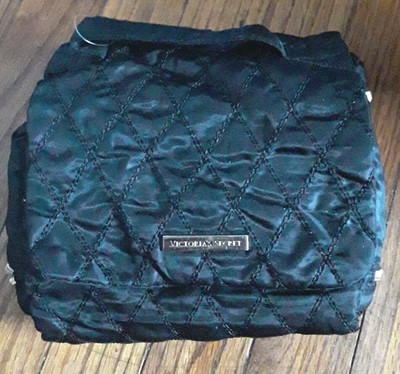 Victoria's Secret - Quilted Satin Folding Travel Black, NWT Makeup Bag