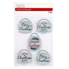 Recollections Christmas Puffy Stickers - FARMHOUSE SIGNS - 5 pcs