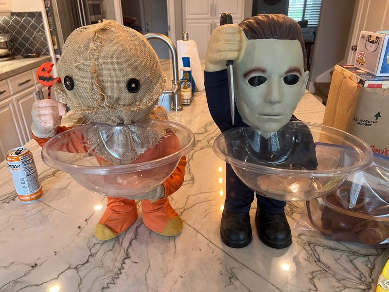 Michael Myers  and Sam H20 Greeter Candy Bowl Holder 19” Halloween Movie