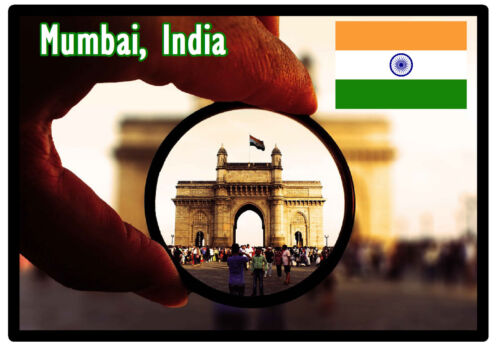INDIA SOUVENIR NOVELTY FRIDGE MAGNET SIGHTS NEW GIFTS FLAGS MUMBAI 