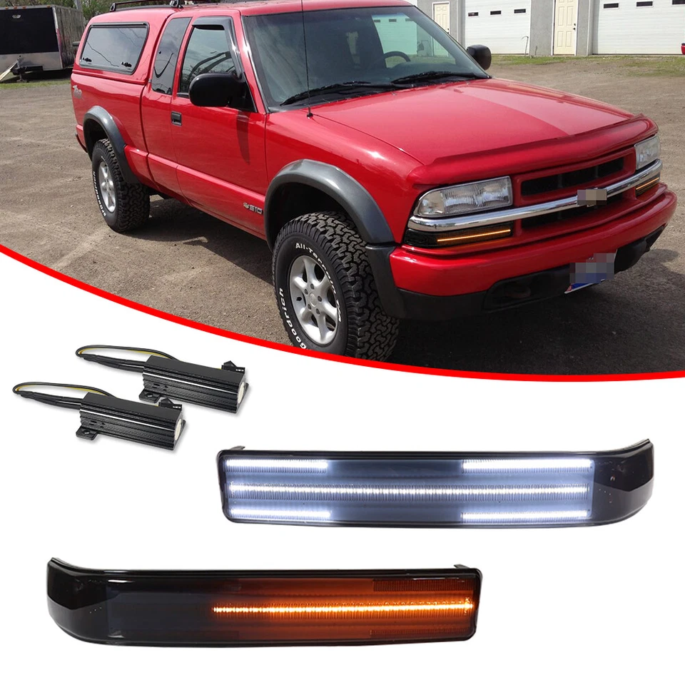 Se adapta a Chevy S10 Blazer Sonoma 1998-2004 humo LED parachoques luces de señal lámparas L+R Foto 3 de 4