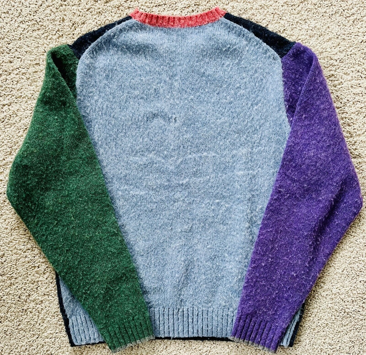 【massnoun】SL LOGO WHALE REVERSIBLE DOUBLE SOFT WOOL JUMPER Rare Vintage Vineyard Vines Original Whale Logo Patch Multi