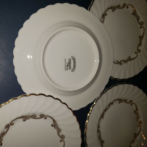 Vintage Syracuse China (USA) Baroque - white/gold scrolls lot of 4 bread - Picture 3 of 4