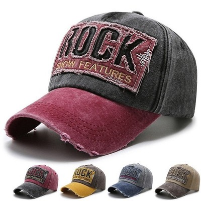 Neu Buchstaben bestickt Baseball Cap - Baumwolle Patchwork Design, Outdoor Komfort