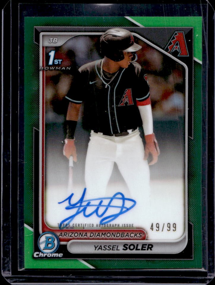 2024 Bowman Chrome Yassel Soler Auto Green Refractor 1st #49/99