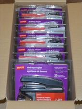 Lot of 12 STAPLES Desktop Stapler 20 Sheet Capacity w/1250 Staples