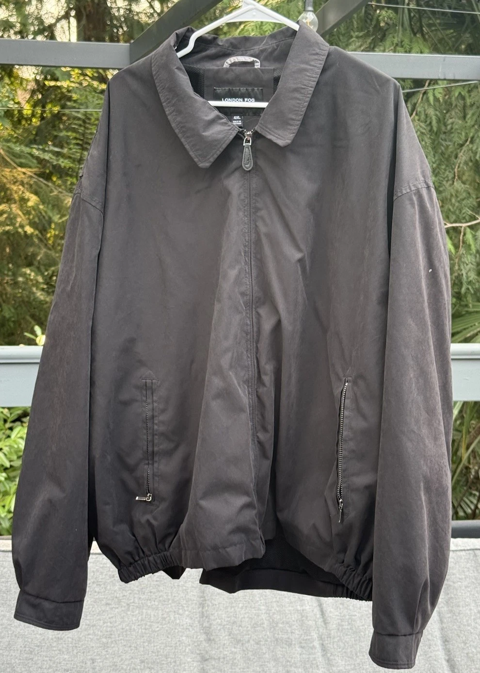 London Fog Collection Jacket Black Soft Shell Collared Zip Pockets Lined 4XL