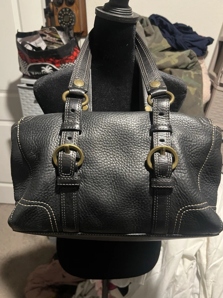 Coach Cuero Suave Negro De Colección Y2k # No C0798-10958 Herrajes de Latón Sólido Foto 3 de 4