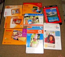 HP Premium , Dell, Kodak, & Lexmark Photo Paper Lot of 8.........New