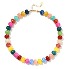 Chunky Beaded Statement Necklace for Women Trendy Colorful Boho Resin Bead Choke