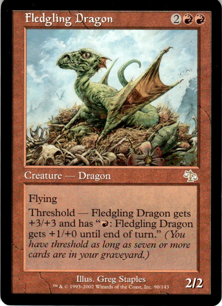 2002 Judgment Magic The Gathering Fledgling Dragon 90/143 LP