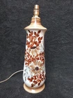 LARGE VINTAGE JERSEY POTTERY LAMP TABLE LAMP CERAMIC HAND PAINTED FLORAL 17"HIGH