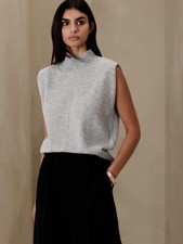 Banana Republic L LARGE Gray Franca Cashmere ...