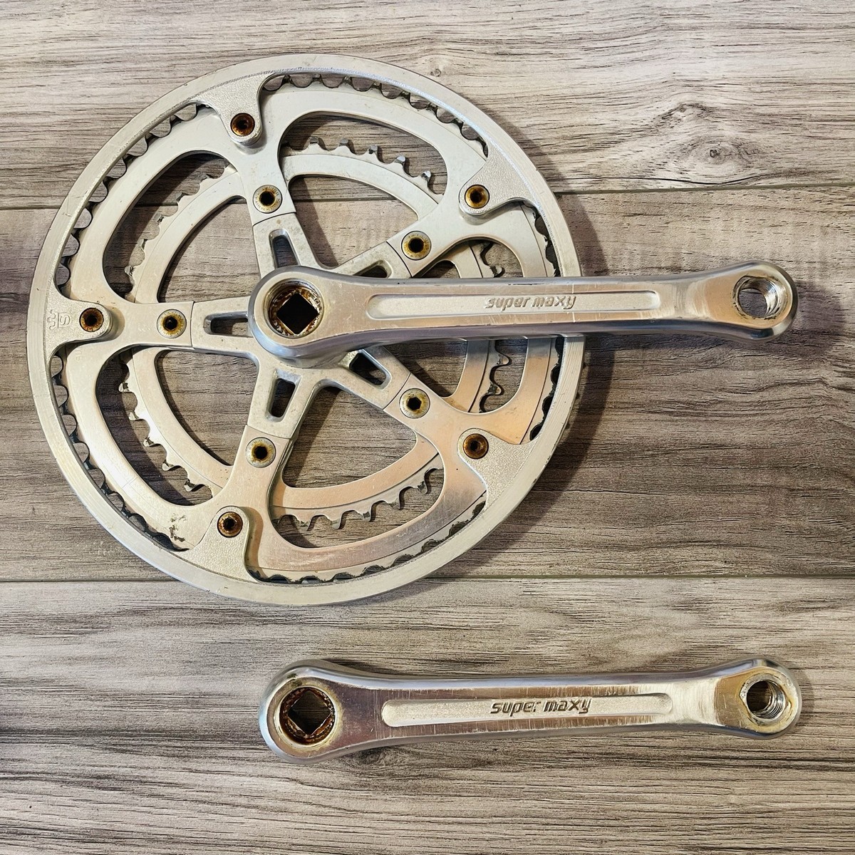Vintage Sugino Super Maxy Crankset 52 / 39 170 Square Taper