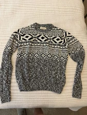 The Normal Brand Women's Sweater Small Charcoal Cotton Jacquard 