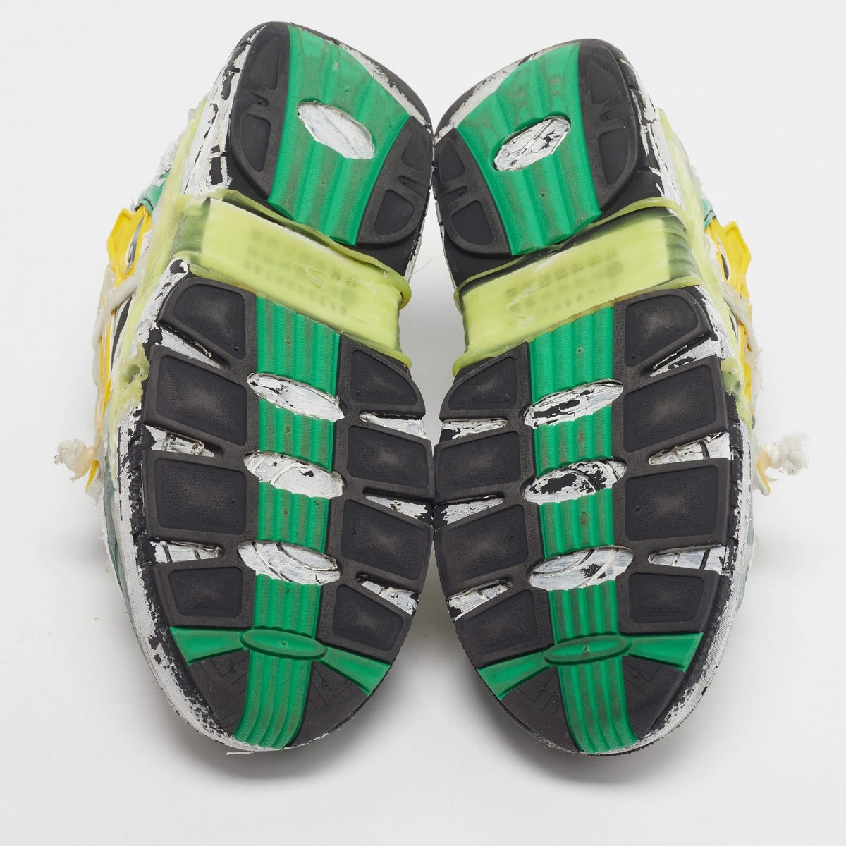 Maison Martin Margiela Fusion Size 41 WhiteGreen Leather and Mesh