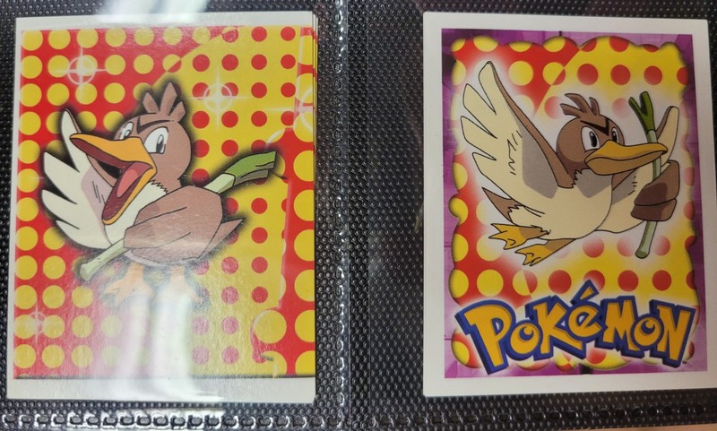 Set of 2 Pokemon Merlin Collections Farfetch'd Stickers
