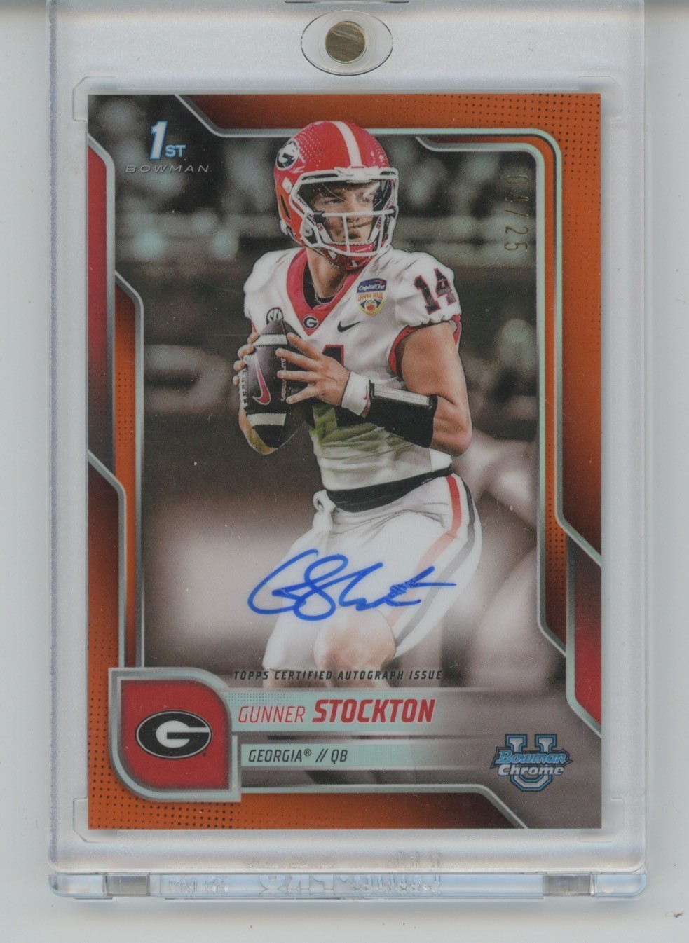 GUNNER STOCKTON 2025 Bowman U Chrome #BCA-GS ORANGE REFRACTOR 1st Auto RC SP /25