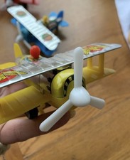 1 x Takatoku Japan Airplane Wind-up Tin Plate Plastic Toy 2 more available 