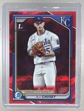 A.J. Causey 2024 Bowman Chrome Draft Sapphire #BDC-159 Red 1st RC 1/5