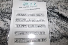 Gina K Designs "Seasoned Greetings" Poly Stamp Set of 5 New