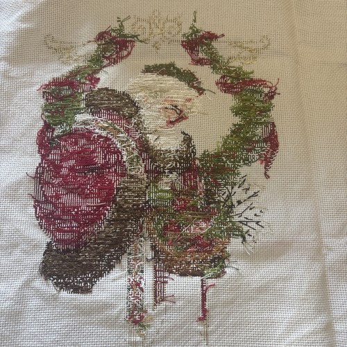 CROSS STITCH by LAVENDER AND LACE - SANTA Gift Of Peace 30x17” Finished - Picture 4 of 6